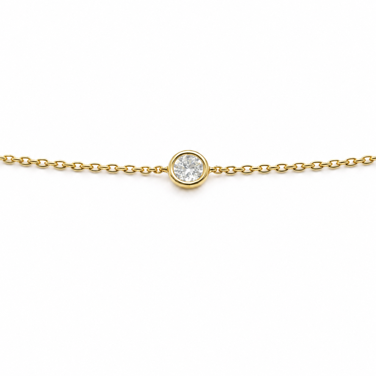Armband mit Brillant 0,10 ct in 18 Karat Gelbgold