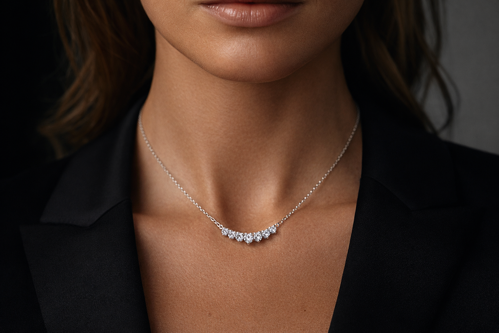 Kette mit Brillanten 0,21 ct aus 18 Karat Weissgold