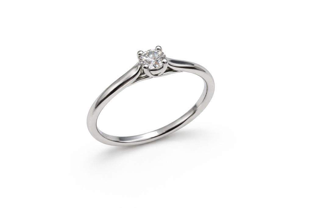Ring mit Brillant 0,19 ct. in 18 Karat Weißgold