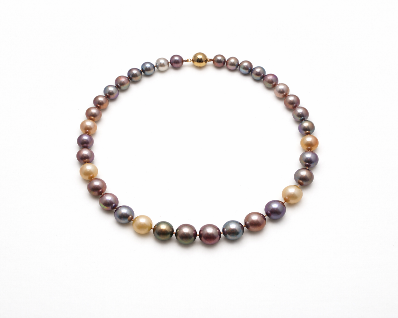 Süßwasserzuchtperlenkette Multicolor 11-14mm mit Silber Magnetschließe