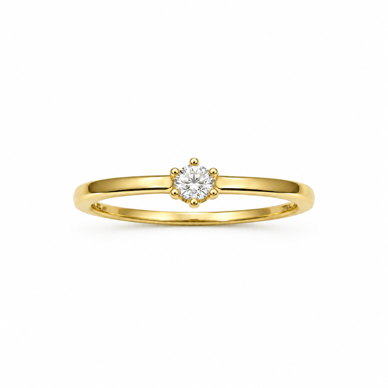 Ring mit Brillant 0,100 ct. in 14 Karat Gelbgold