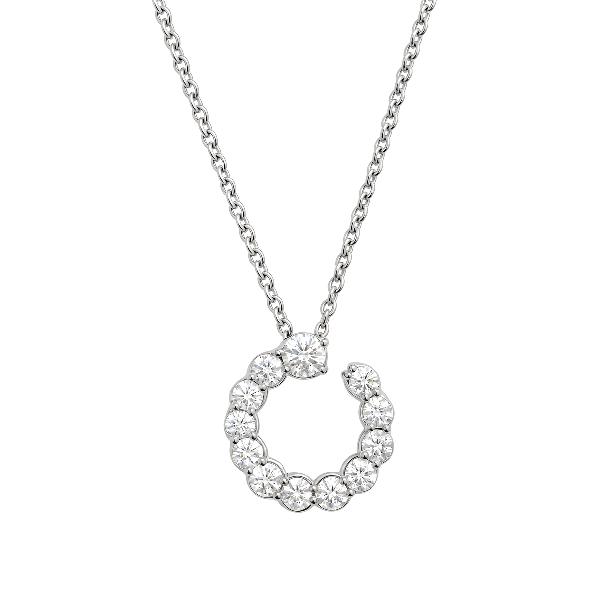 Collier mit Anhänger und Brillanten 0,43 ct. in 18 Karat Weißgold