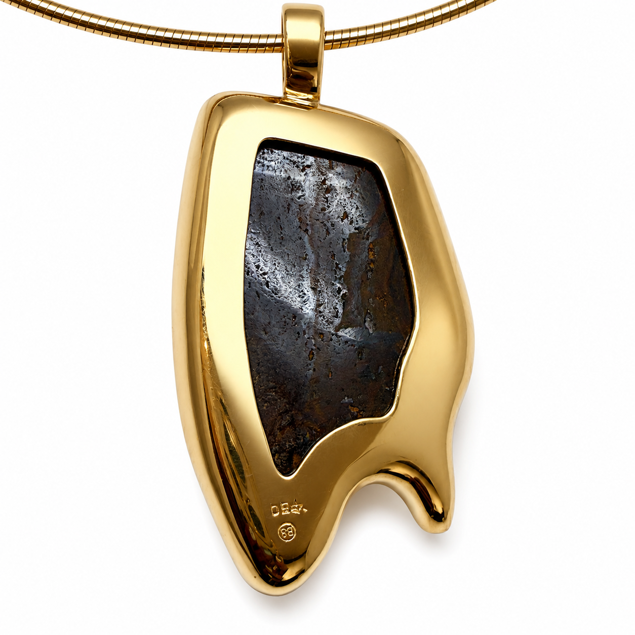 Anhänger mit Boulderopal 17,60 gr. in 18 Karat Gelbgold