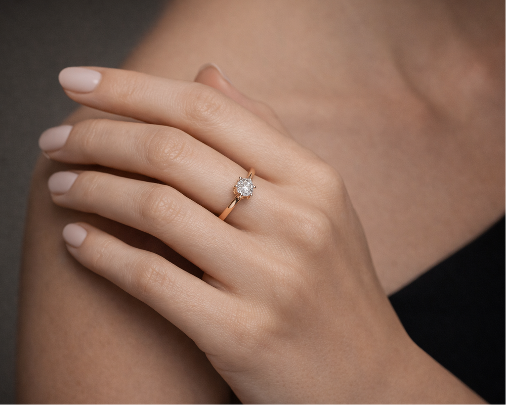 Ring mit Brillant 0,45 ct. in 18 Karat Rotgold