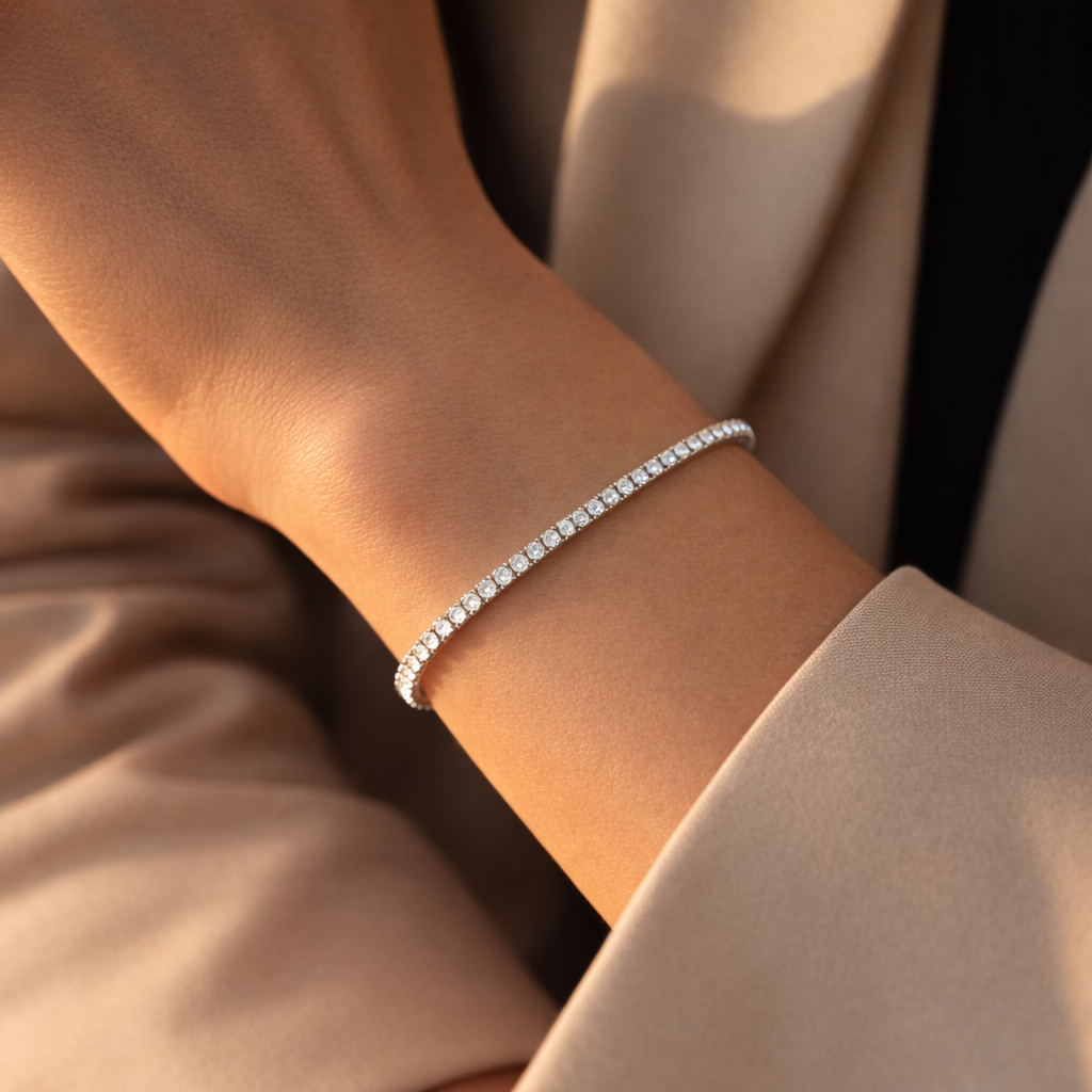 Tennisbracelet aus 18 Karat Weißgold mit 1,7 ct Brillanten