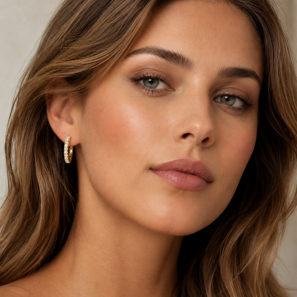 Creolen in 18 Karat Gelbgold mit Brillanten 0,35 ct
