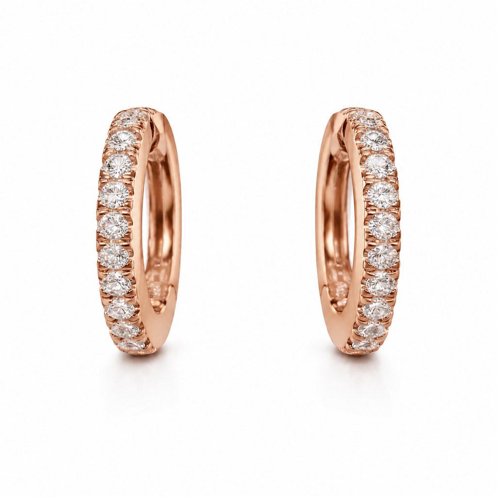 Creolen in 18 Karat Roségold mit Brillanten 0,35 ct