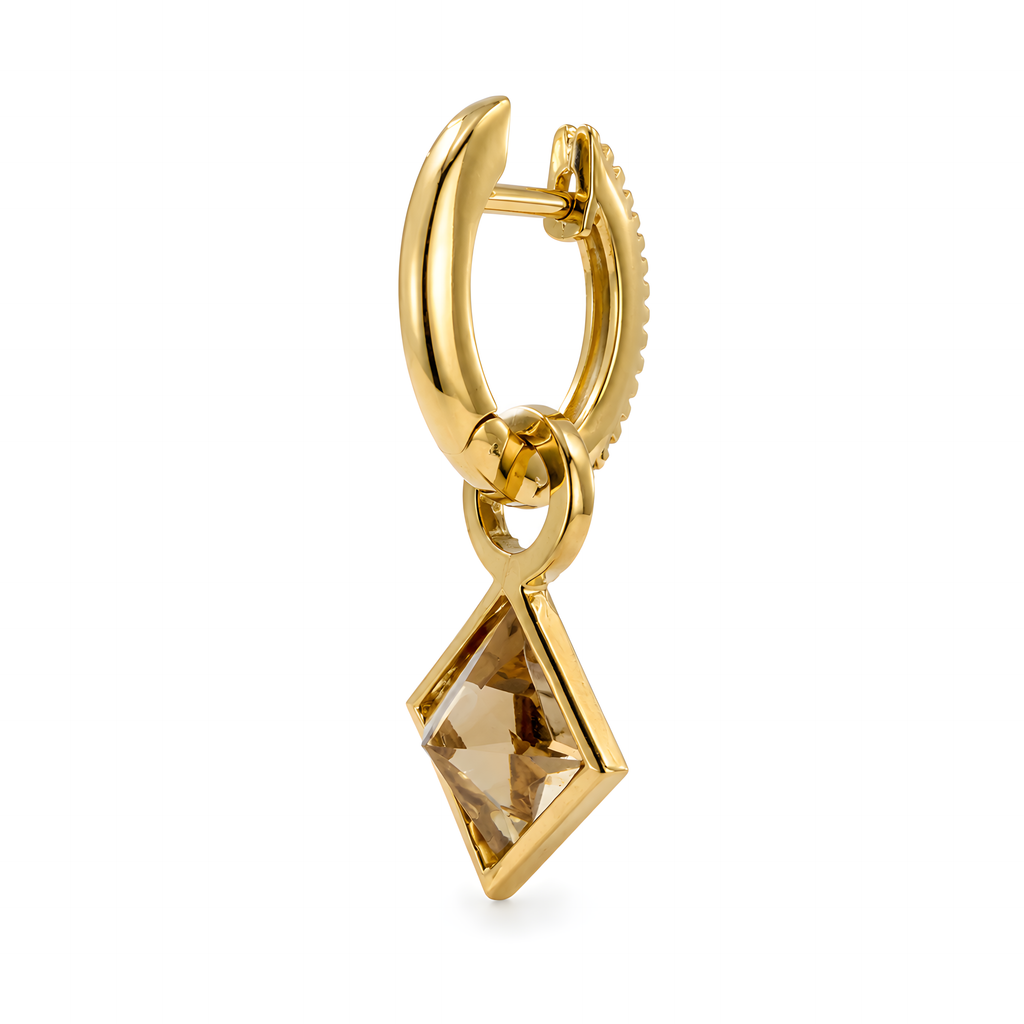 Ohrgehänge mit Citrin 7,46ct. und Brillanten 0,25ct. in 18 Karat Gelbgold