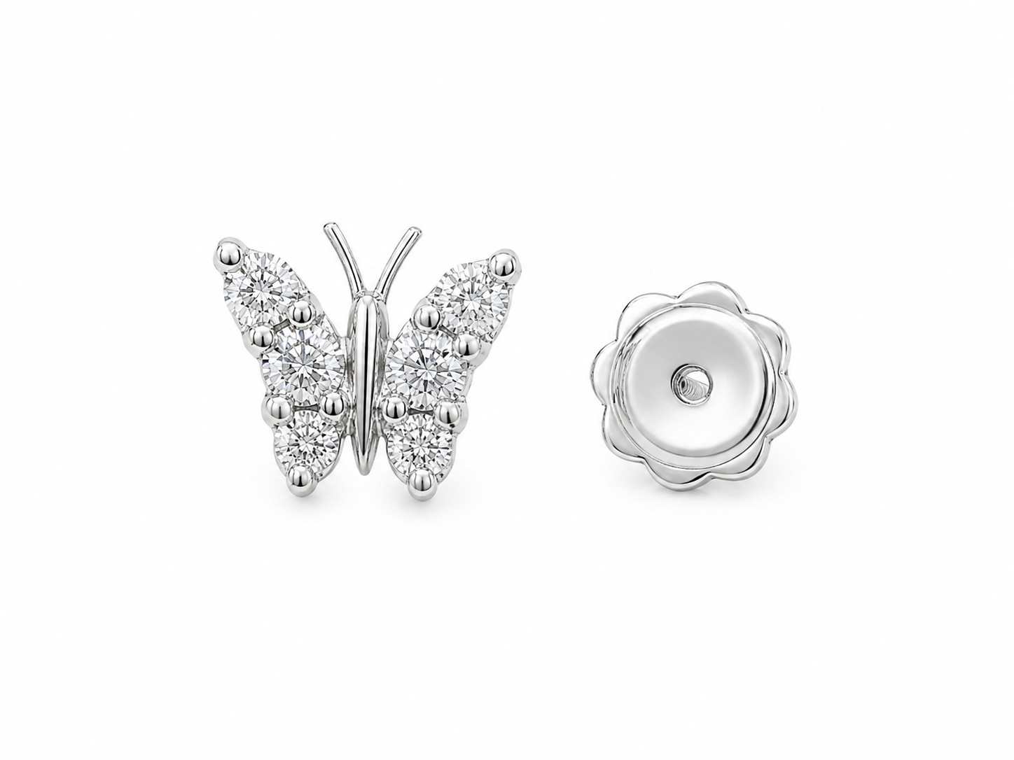 Ohrschmuck in Schmetterlingsform mit Brillanten aus 18 Karat Weißgold