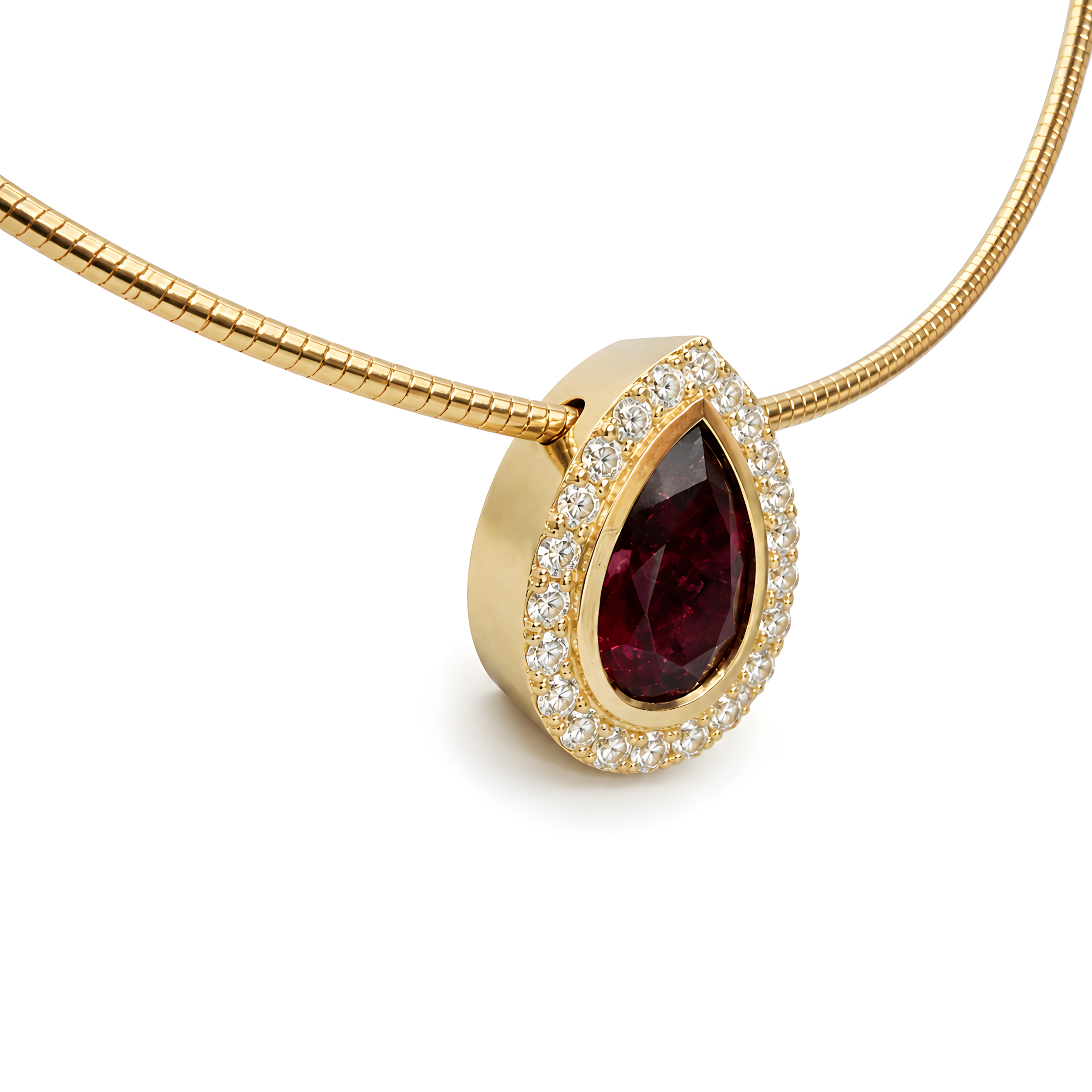 Anhänger mit Turmalin 2,25ct. und Brillanten 0,44ct. in 18 Karat Gelbgold