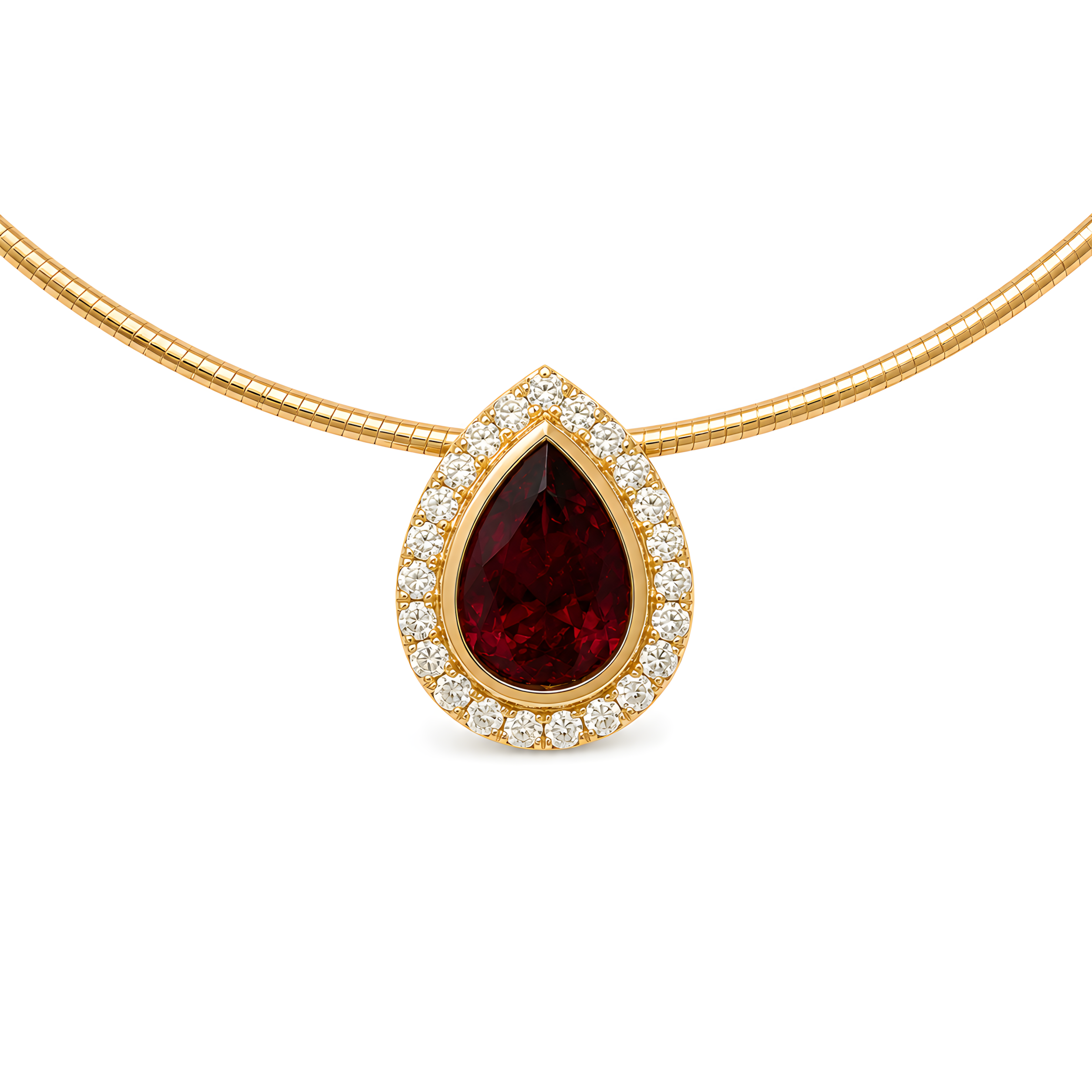 Anhänger mit Turmalin 2,25ct. und Brillanten 0,44ct. in 18 Karat Gelbgold