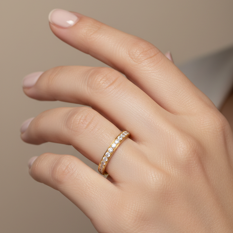 Ring Memory 0,92 ct. Brillanten in 18 Karat Gelbgold handgefertigt