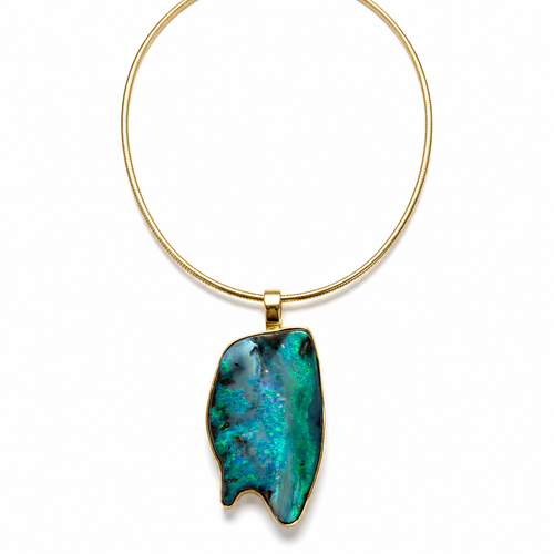 Anhänger mit Boulderopal 17,60 gr. in 18 Karat Gelbgold