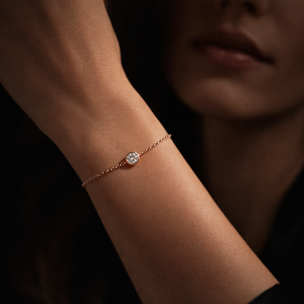 Armband mit Brillant 0,10 ct in 18 Karat Roségold