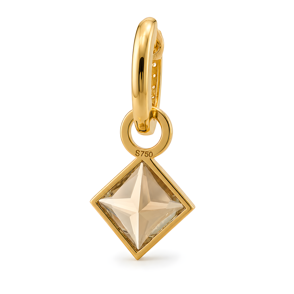 Ohrgehänge mit Citrin 7,46ct. und Brillanten 0,25ct. in 18 Karat Gelbgold