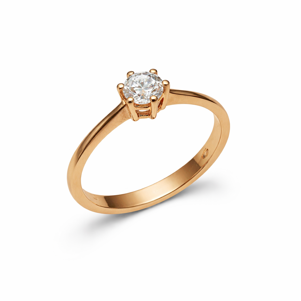 Ring mit Brillant 0,45 ct. in 18 Karat Rotgold