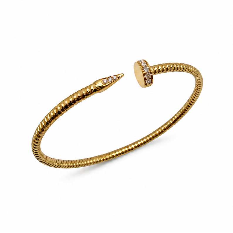Armband in Nagelform mit Brillanten 0,13 ct in 18 Karat Gelbgold